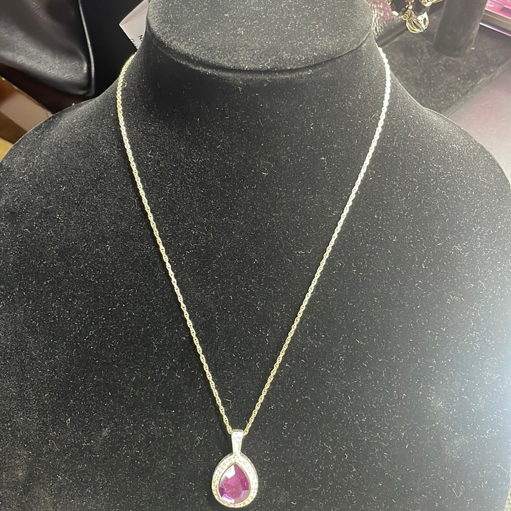 Pendant Amethyst, Silver, Purple Gemstone Drops